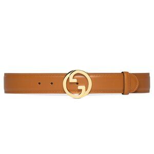 Gucci Women’s Ciny Lux Calfskin W30mm Belt Blondie Cognac 110cm 690557